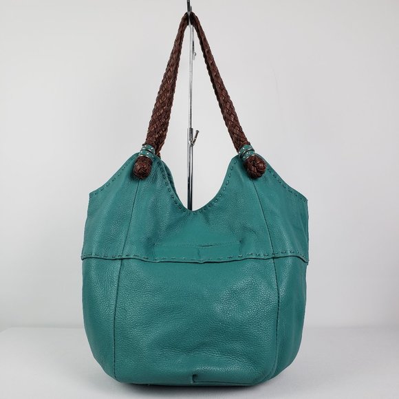 The Sak Teal Leather Bucket Purse